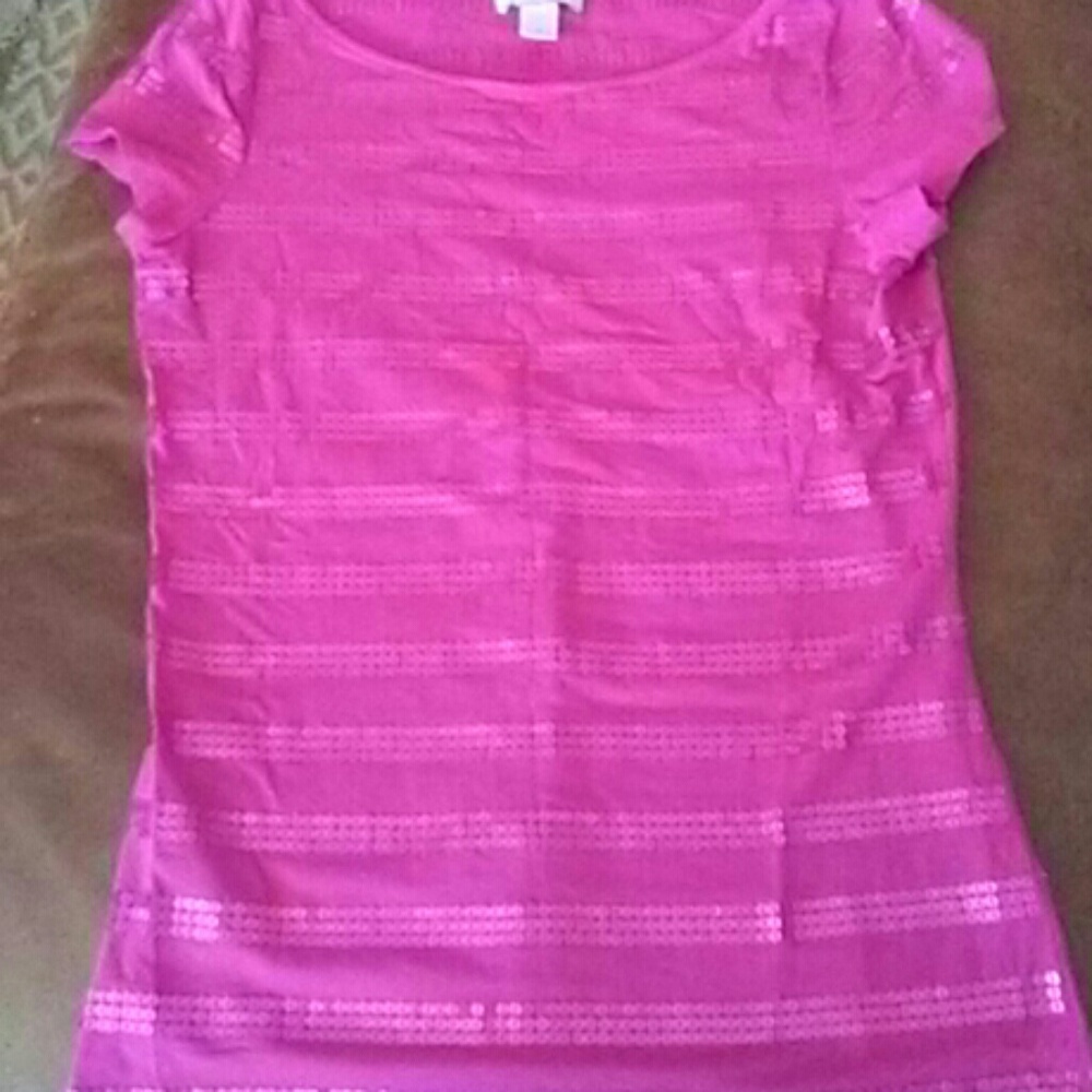 XS ANN TAYLOR LOFT SEQUIN‎ TEE